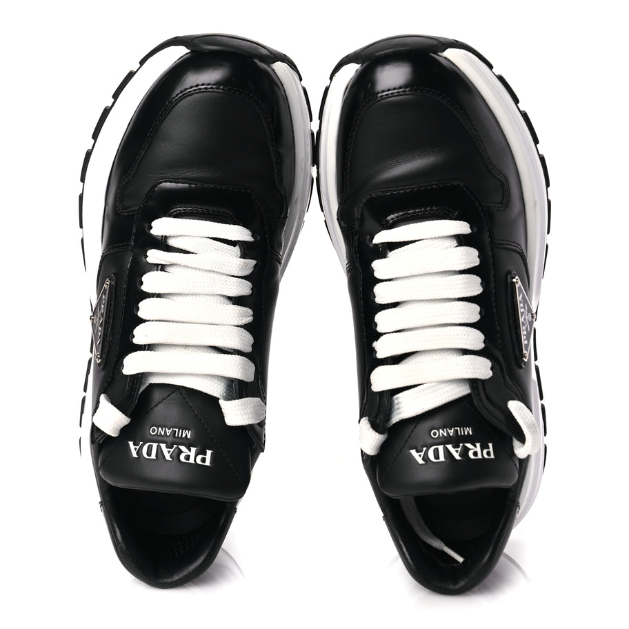 Prada Re-Nylon Spazzolato Triangle Logo Womens Prax 01 45mm Sneakers 36.5  Black Image 2
