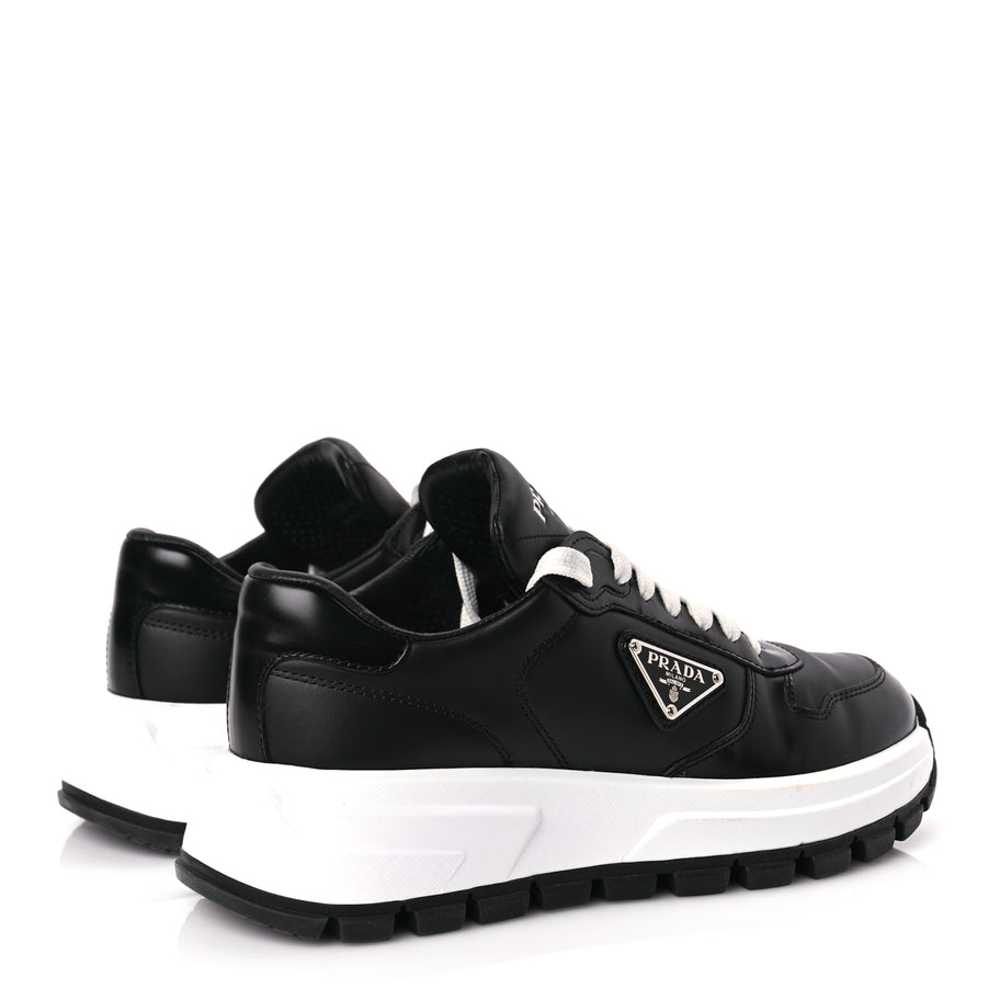 Prada Re-Nylon Spazzolato Triangle Logo Womens Prax 01 45mm Sneakers 36.5  Black Image 5