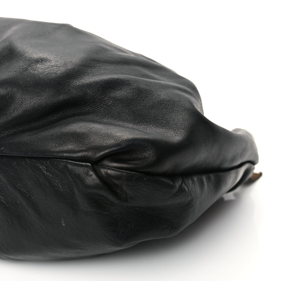 Prada Cervo Hobo Shoulder Bag Black Image 8