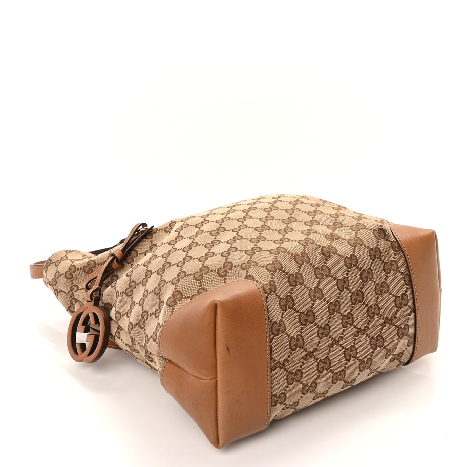 Gucci GG Monogram Medium Charm Tote Light Brown Image 3