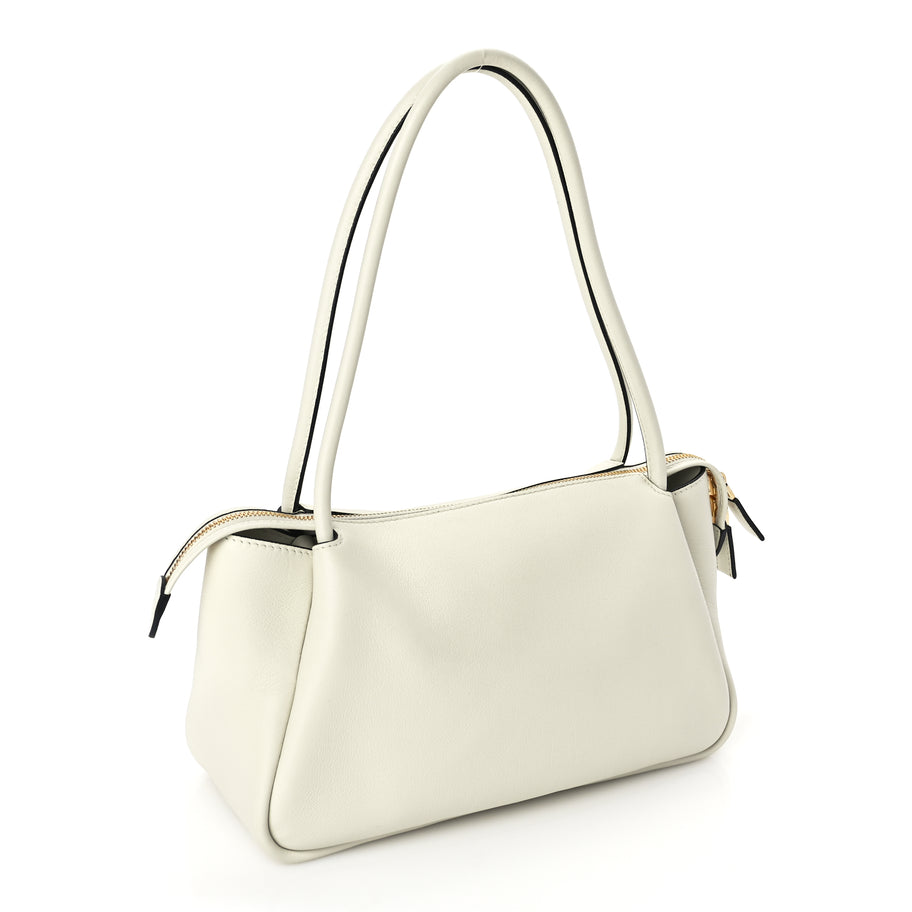 Prada Soft Calfskin Medium Darling Shoulder Bag White Image 2