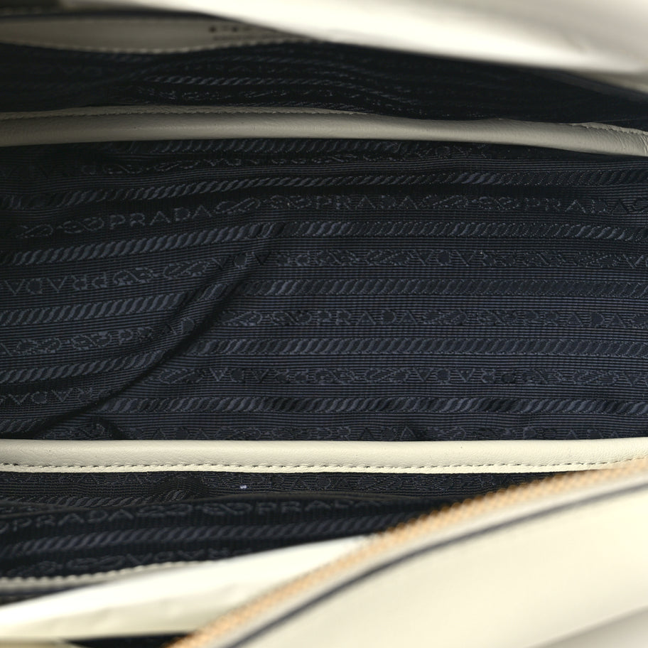 Prada Soft Calfskin Medium Darling Shoulder Bag White Image 4