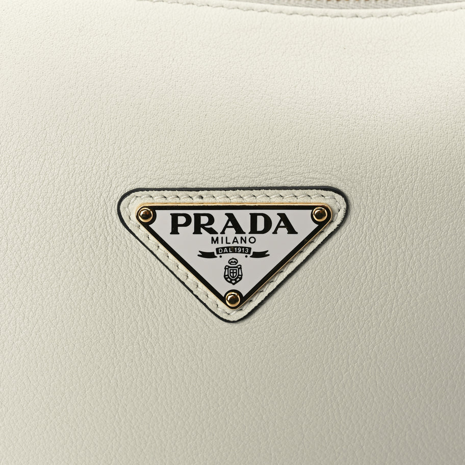 Prada Soft Calfskin Medium Darling Shoulder Bag White Image 6