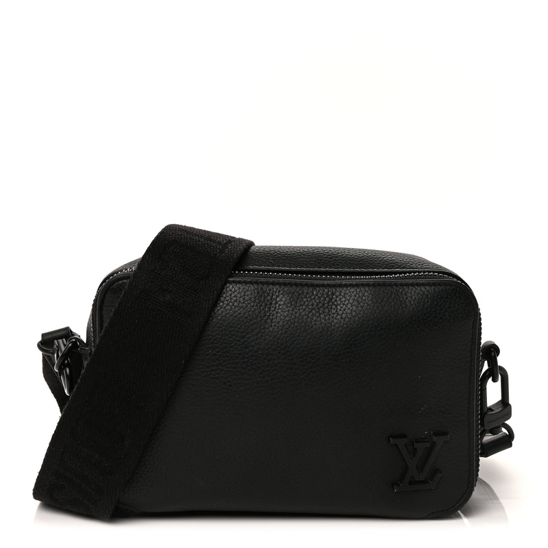  Louis Vuitton Calfskin Aerogram Alpha Wearable Wallet Black
