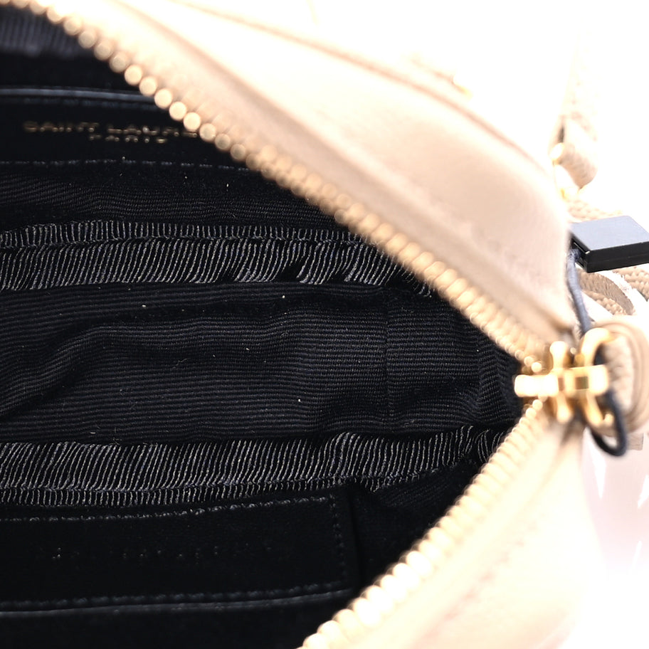 Saint Laurent Grain De Poudre Matelasse Monogram Baby Lou Camera Bag  Dark Beige Image 4