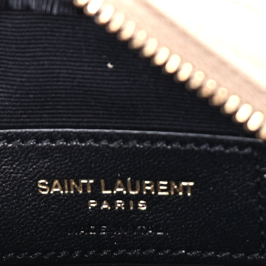 Saint Laurent Grain De Poudre Matelasse Monogram Baby Lou Camera Bag  Dark Beige Image 5
