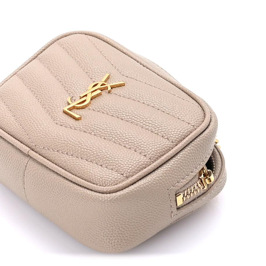 Saint Laurent Grain De Poudre Matelasse Monogram Baby Lou Camera Bag  Dark Beige Image 8
