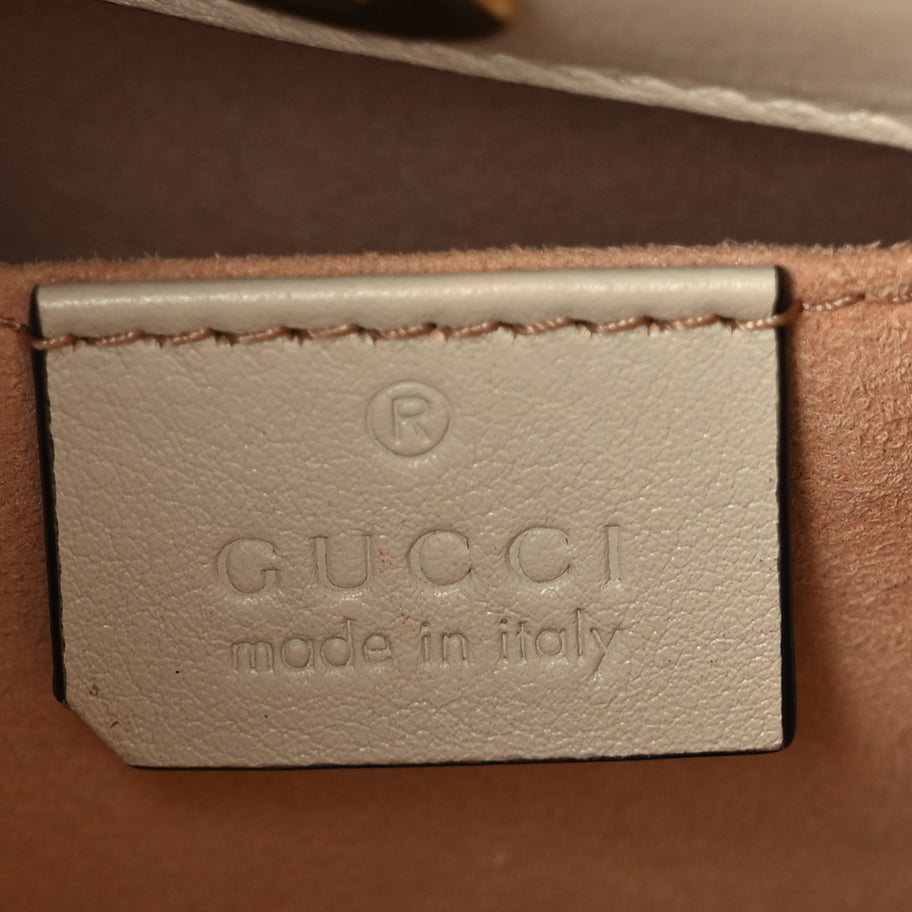 Gucci Wonka Grain Calfskin Medium Diana Tote Bag Mystic White Orange Fluo Image 5