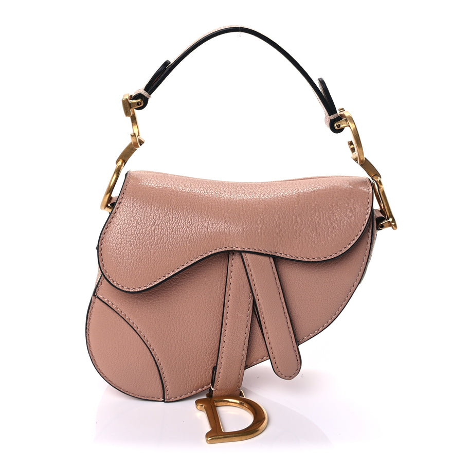 Christian Dior Goatskin Micro Saddle Bag Rose Des Vents Image 1