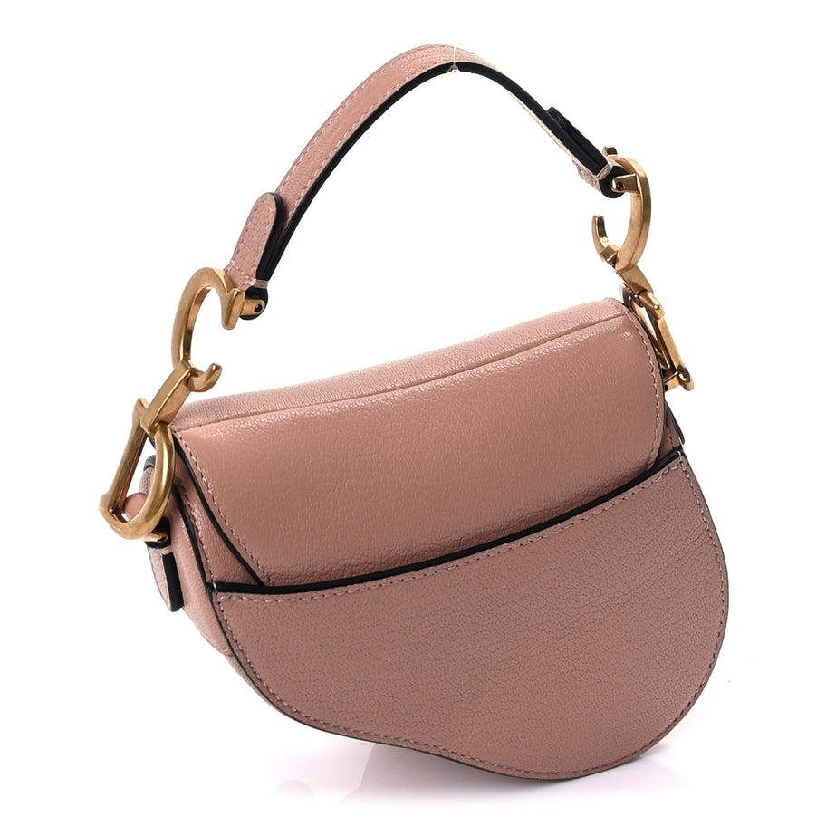 Christian Dior Goatskin Micro Saddle Bag Rose Des Vents Image 2