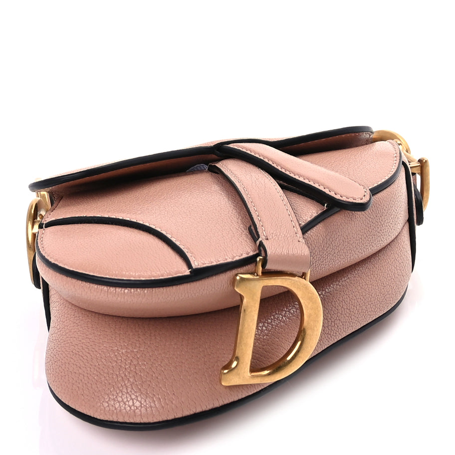 Christian Dior Goatskin Micro Saddle Bag Rose Des Vents Image 3