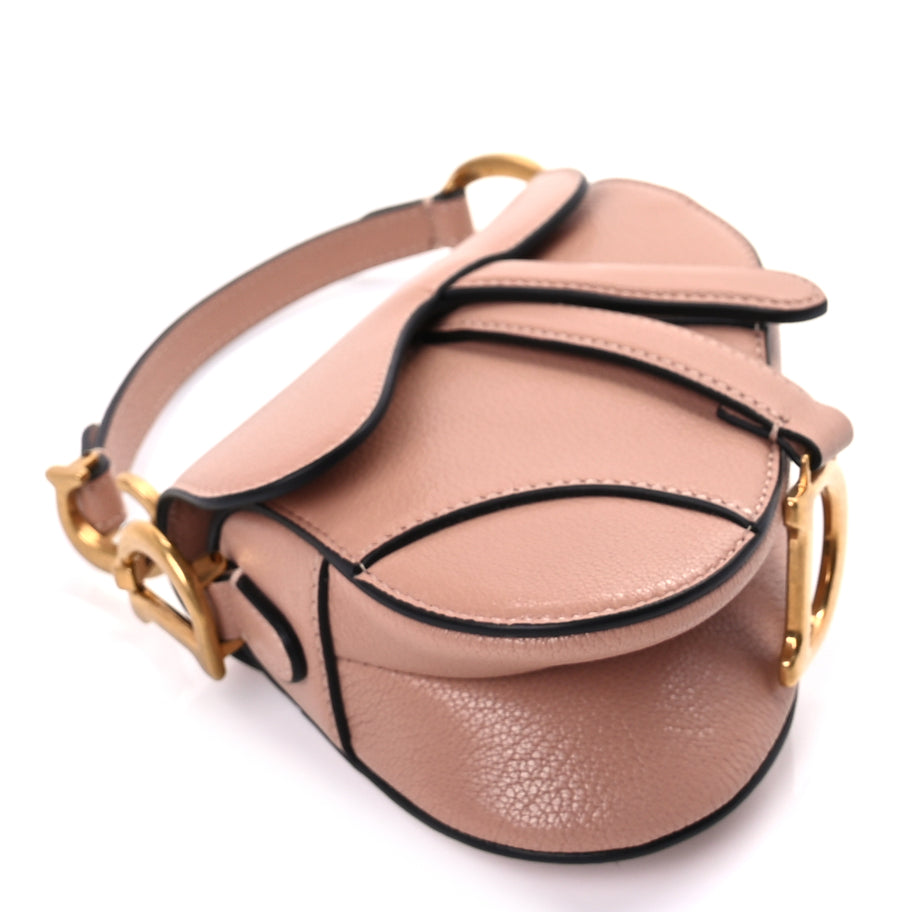 Christian Dior Goatskin Micro Saddle Bag Rose Des Vents Image 7
