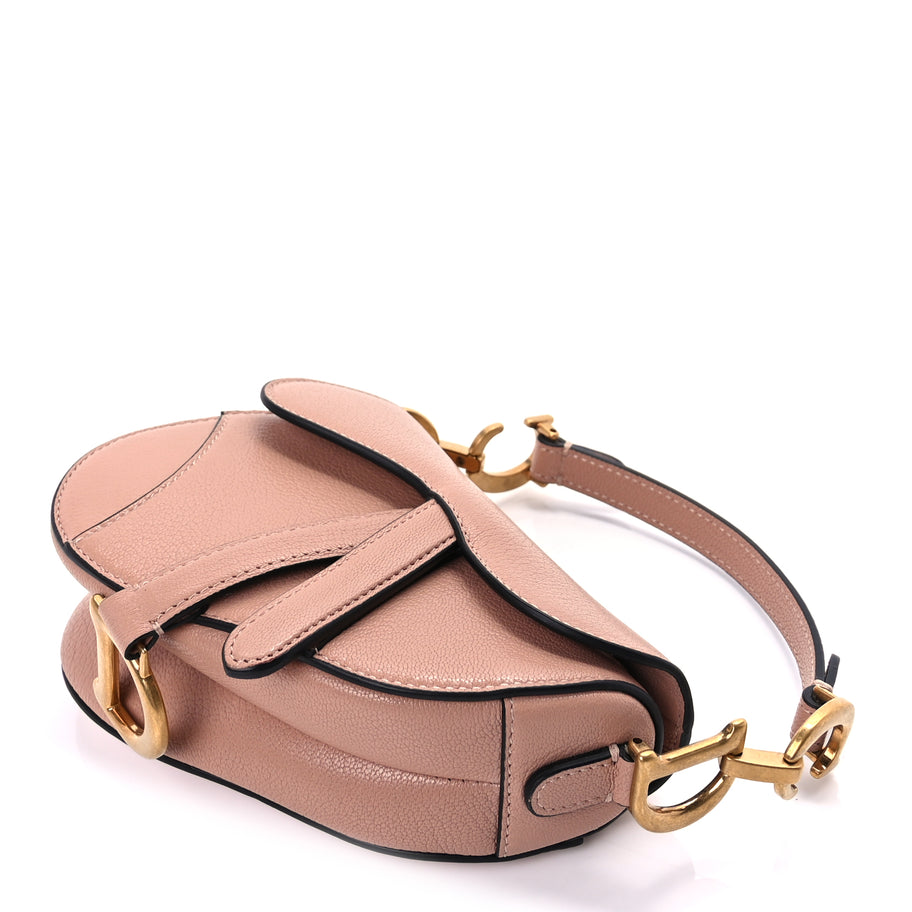 Christian Dior Goatskin Micro Saddle Bag Rose Des Vents Image 8