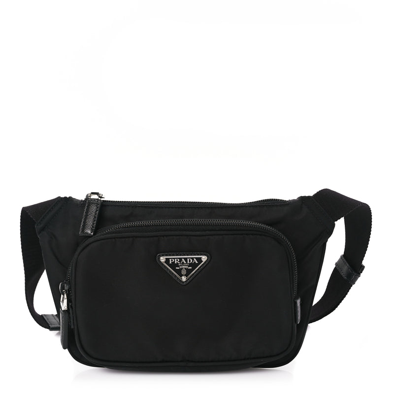  Prada Re-Nylon Saffiano Belt Bag Black