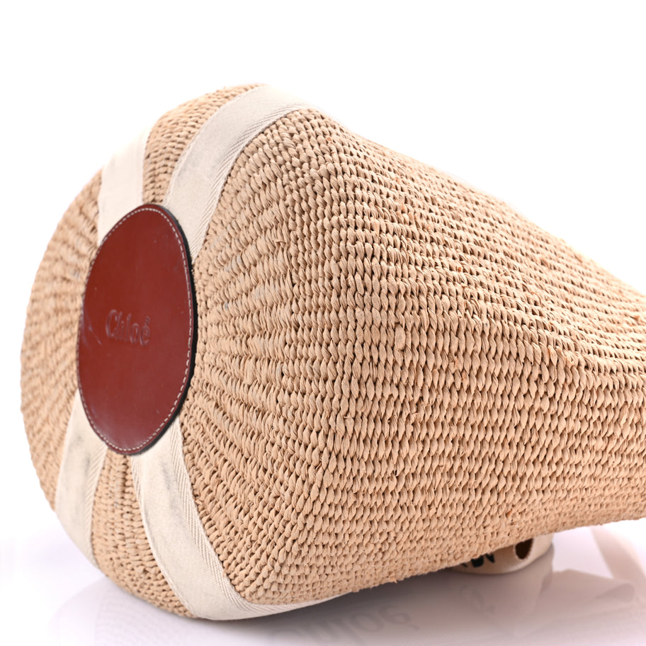 Chloe Raffia Large Woody Tote White Image 8