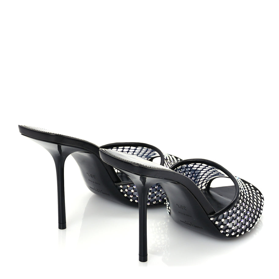 Saint Laurent Mesh Strass Giqua 95 Mule Sandals 38.5 Black Image 3