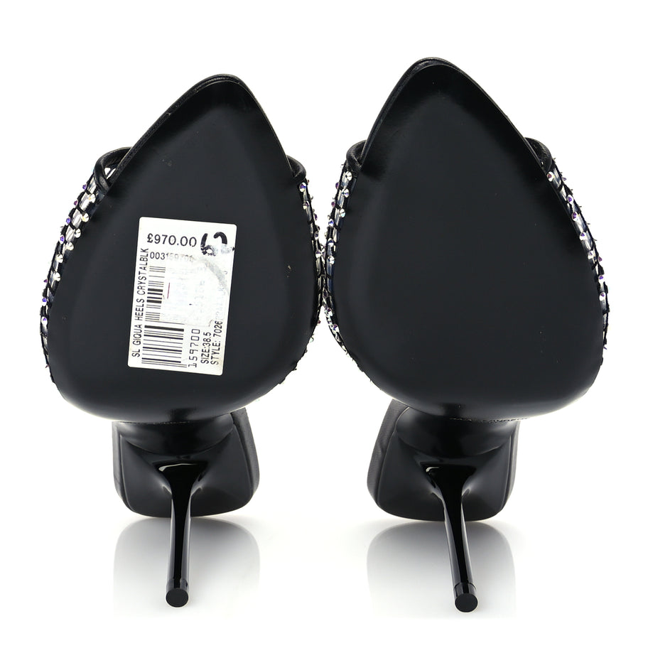 Saint Laurent Mesh Strass Giqua 95 Mule Sandals 38.5 Black Image 8