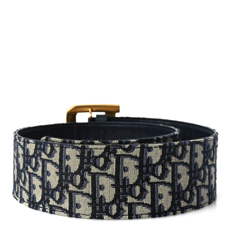  Christian Dior Oblique Diorquake Belt 75 Blue Multi