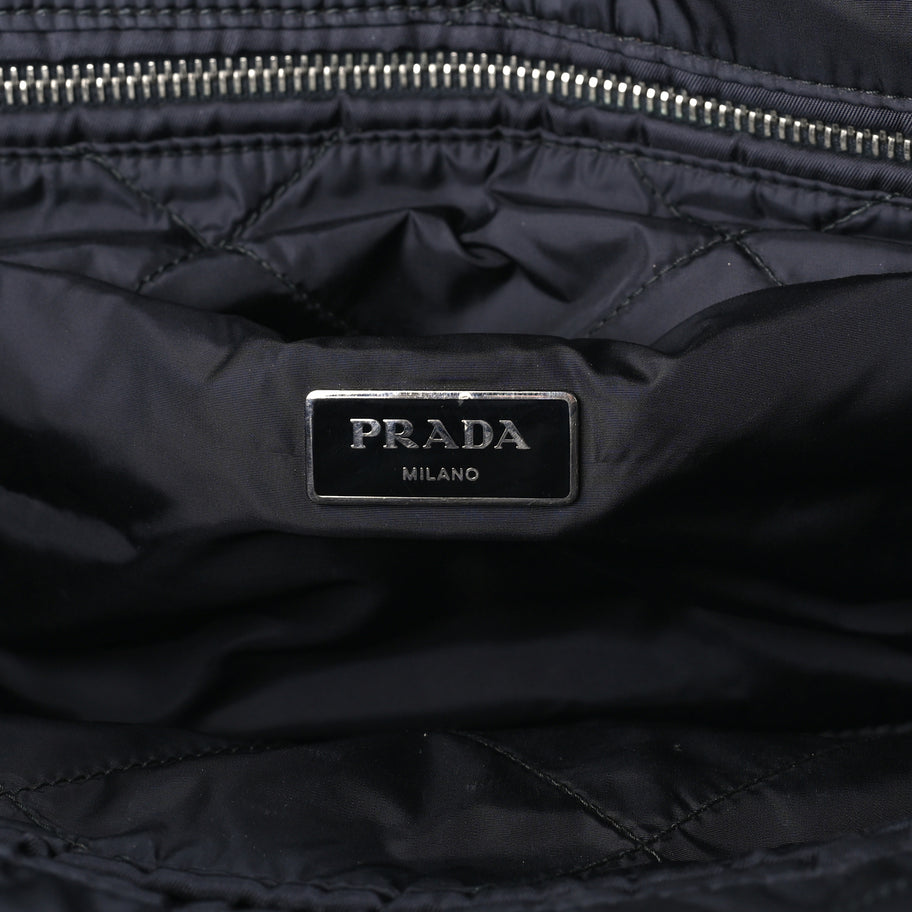 Prada Tessuto Nylon Bomber Dome Satchel  Black Image 5