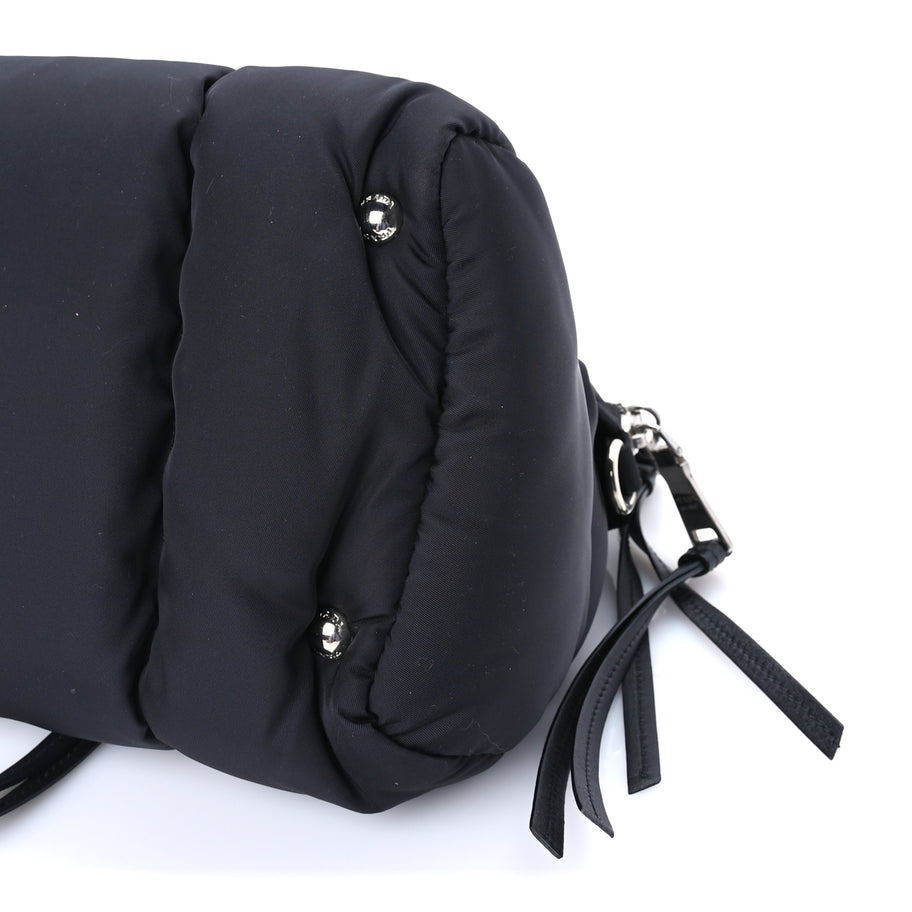 Prada Tessuto Nylon Bomber Dome Satchel  Black Image 8