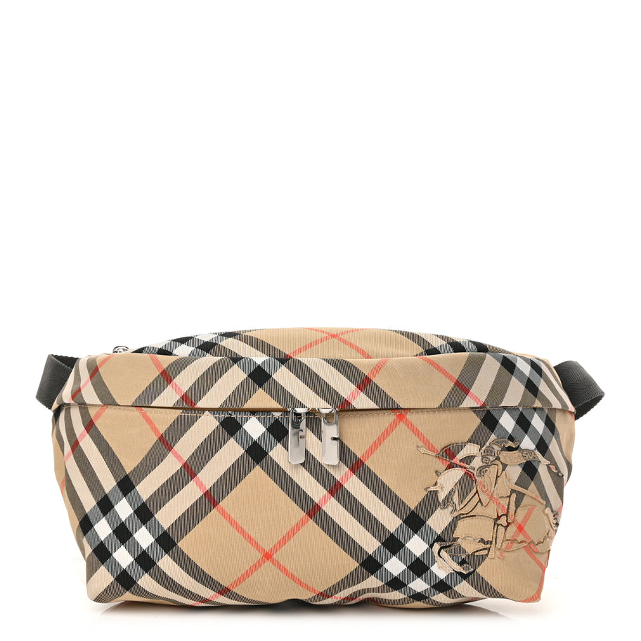 Burberry Canvas Check Belt Bag Black Sand Sand Image 1