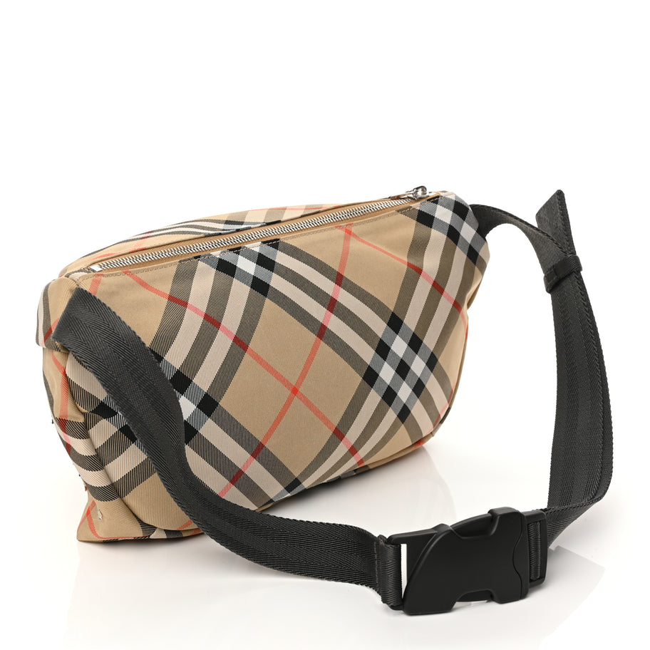 Burberry Canvas Check Belt Bag Black Sand Sand Image 2
