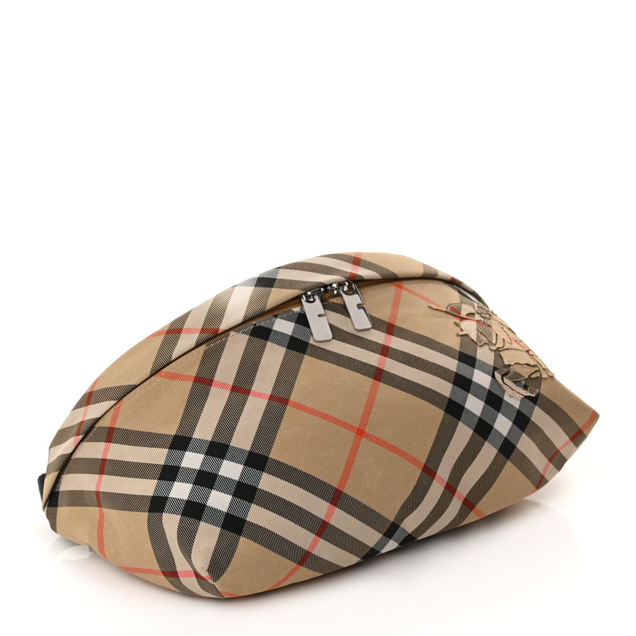 Burberry Canvas Check Belt Bag Black Sand Sand Image 3