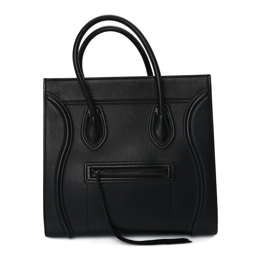 Celine Supple Calfskin Medium Phantom Luggage  Black Image 1