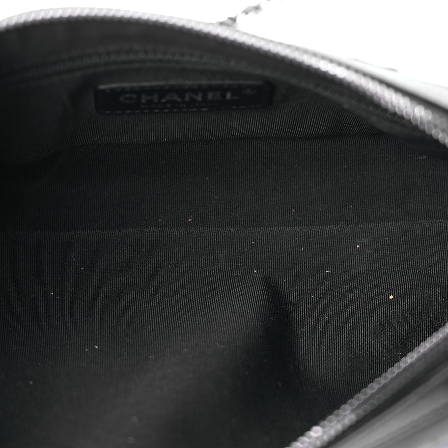 Chanel Calfskin Chain 20s Signature Bowling Bag Black Image 5
