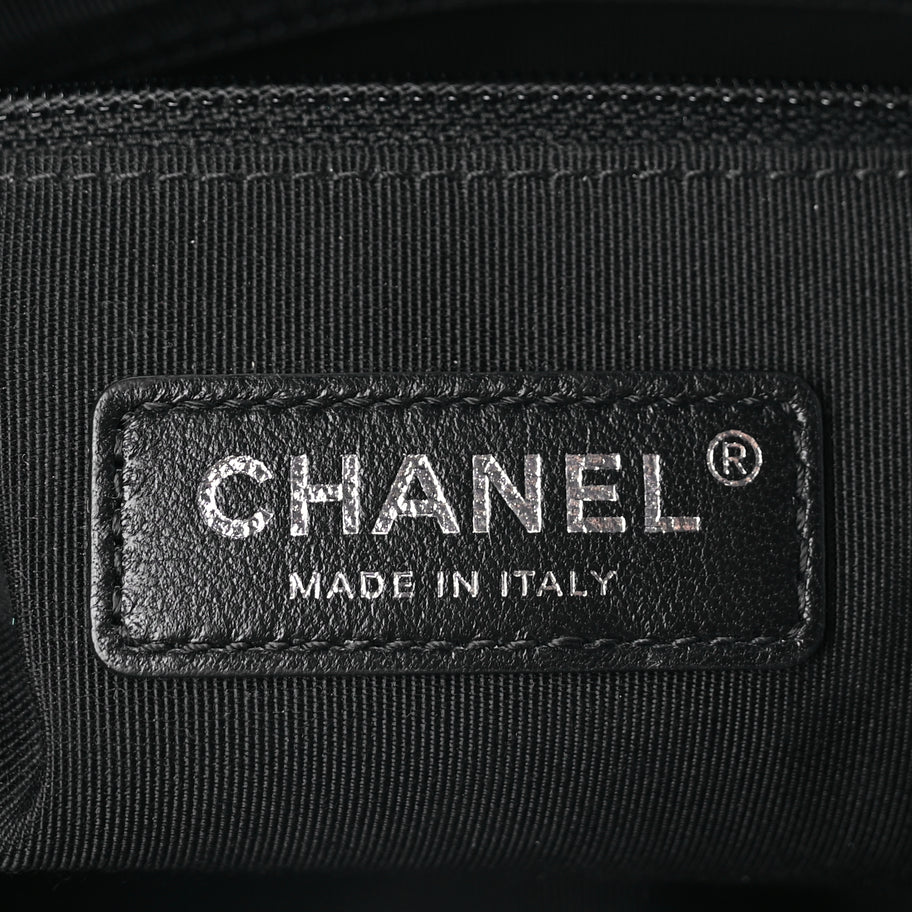 Chanel Calfskin Chain 20s Signature Bowling Bag Black Image 6