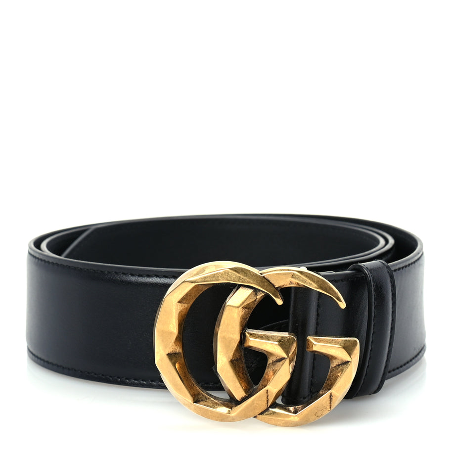 Gucci Plutone Calfskin Geometric Double G 40mm Belt 100 40  Black Image 1
