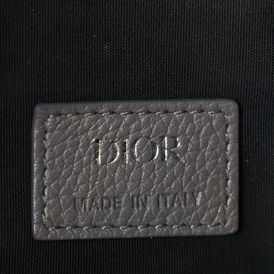Christian Dior Grained Calfskin Mens Saddle Bag  Grey Image 5