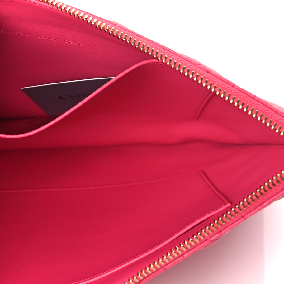Christian Dior Supple Calfskin Cannage Large Caro Daily Pouch Pink Image 6