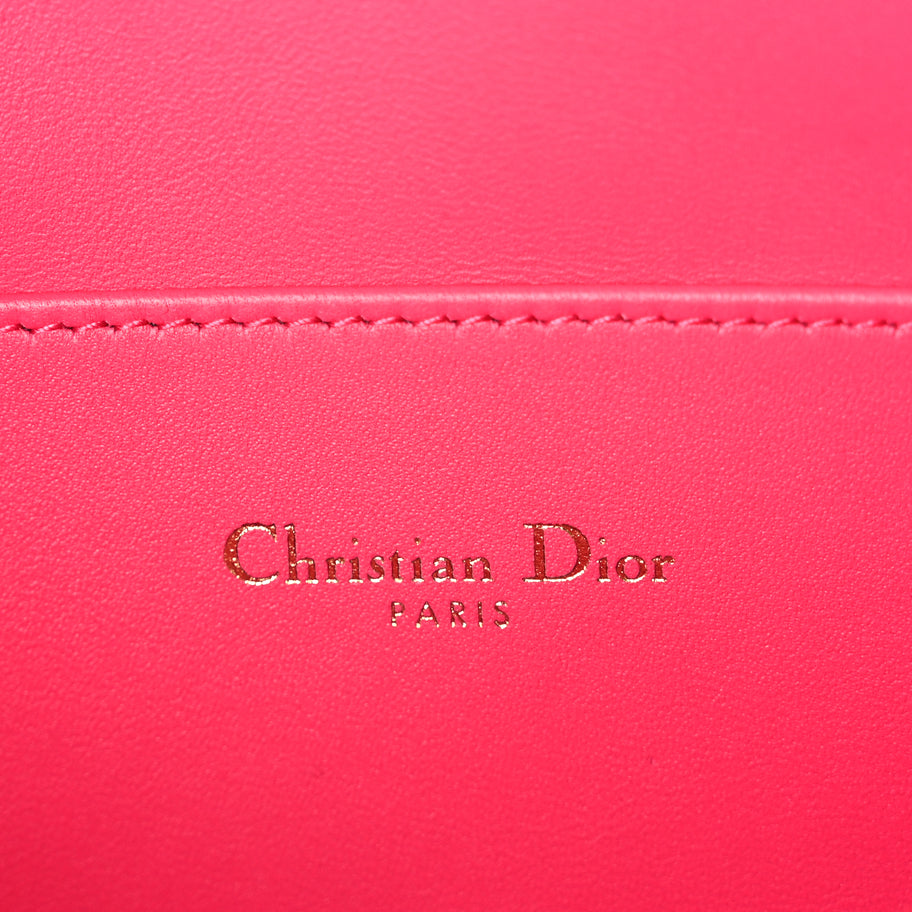 Christian Dior Supple Calfskin Cannage Large Caro Daily Pouch Pink Image 7