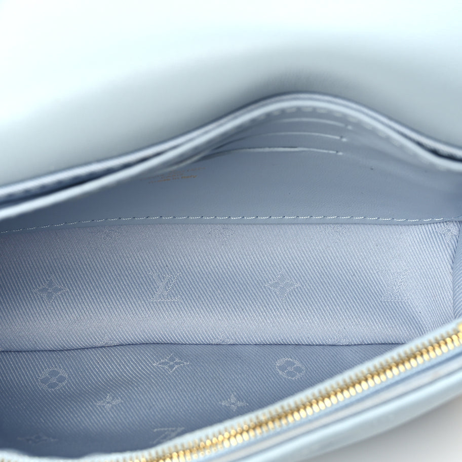 Louis Vuitton Calfskin Bubblegram Wallet On Strap Ice Blue Image 4