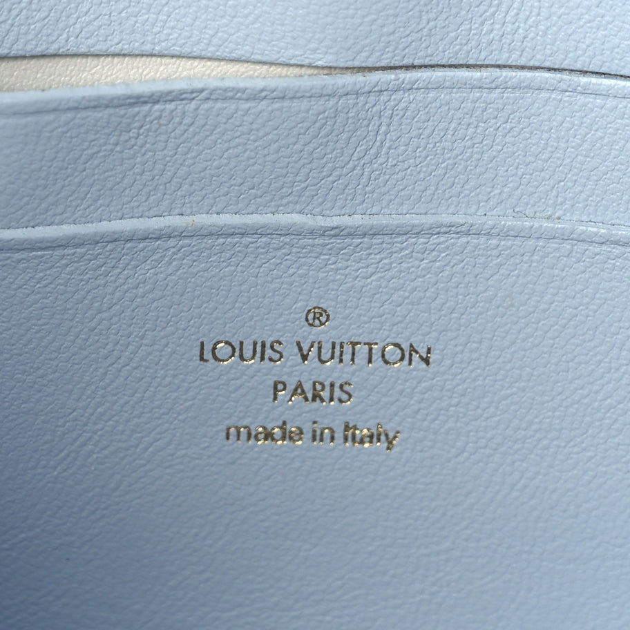 Louis Vuitton Calfskin Bubblegram Wallet On Strap Ice Blue Image 5