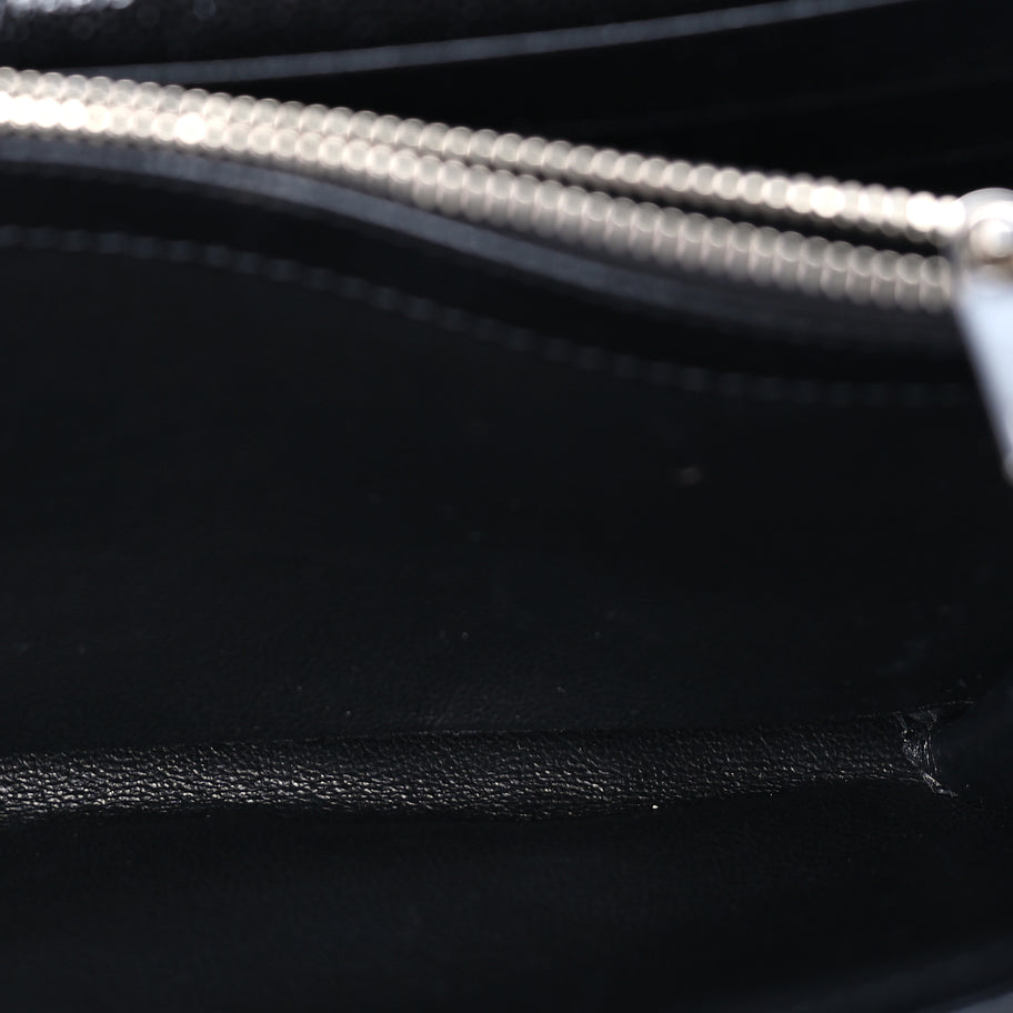 Saint Laurent Grain De Poudre Matelasse Chevron Monogram Chain Wallet Black Image 4