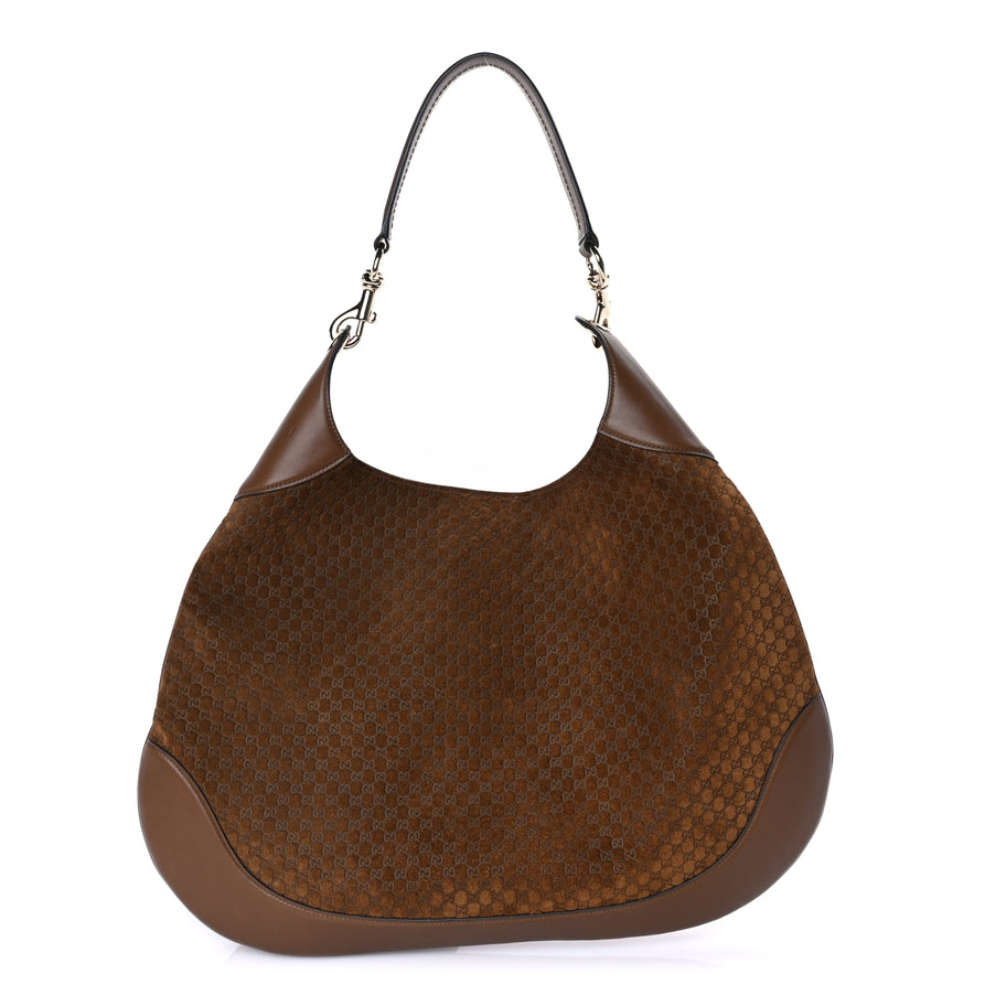 Gucci GG Suede B Large Shoulder Bag Brown Image 1