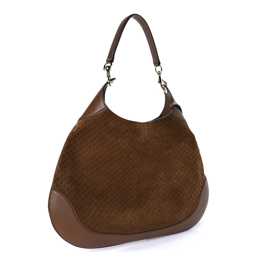 Gucci GG Suede B Large Shoulder Bag Brown Image 2