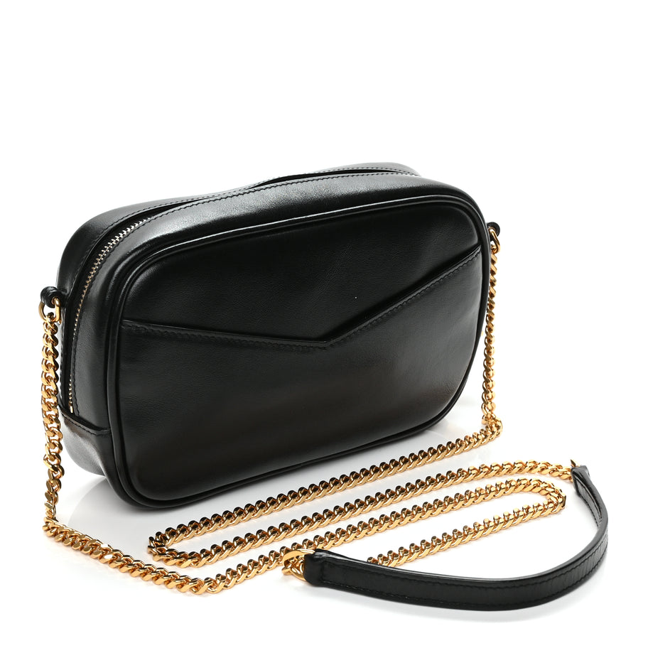 Saint Laurent Canvas Calfskin Leopard Print Monogram Mini Lou Camera Bag Brown Image 2