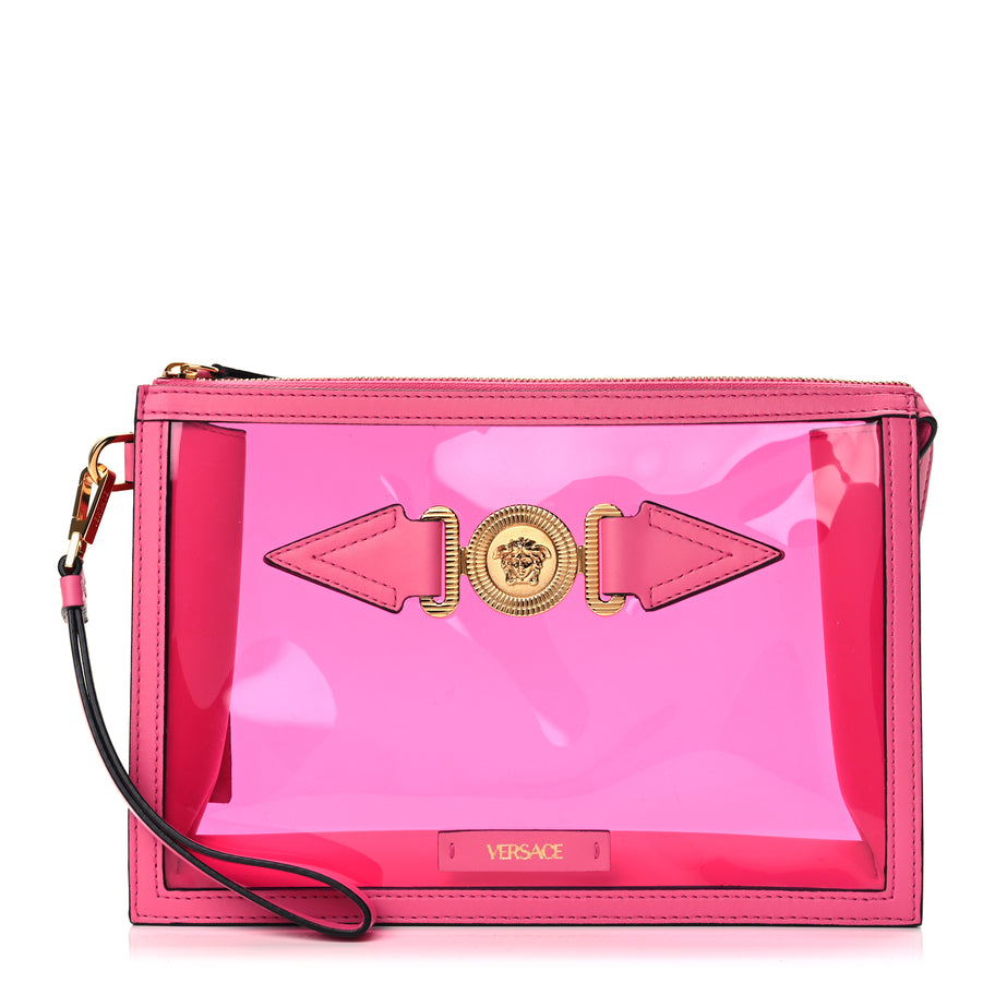 Versace PVC Medusa Clutch Fuschia Image 1
