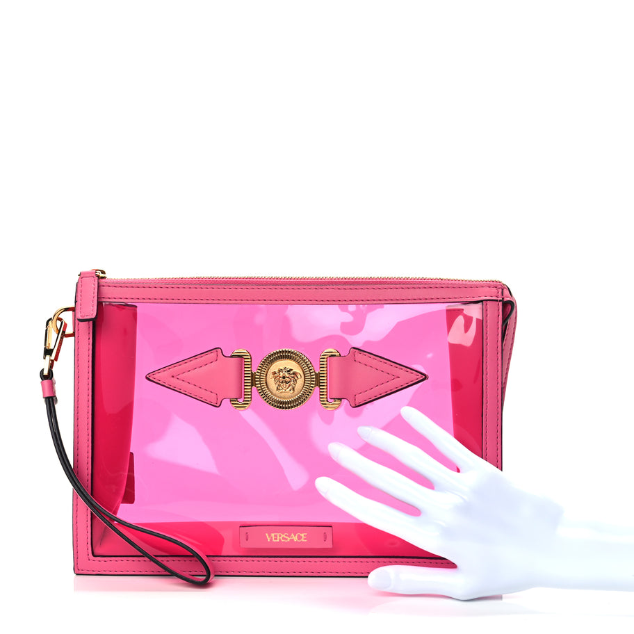 Versace PVC Medusa Clutch Fuschia Image 2