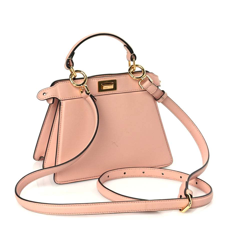 Fendi Shiny Nappa Petite Peekaboo I SEE U Satchel Baby Pink Image 2