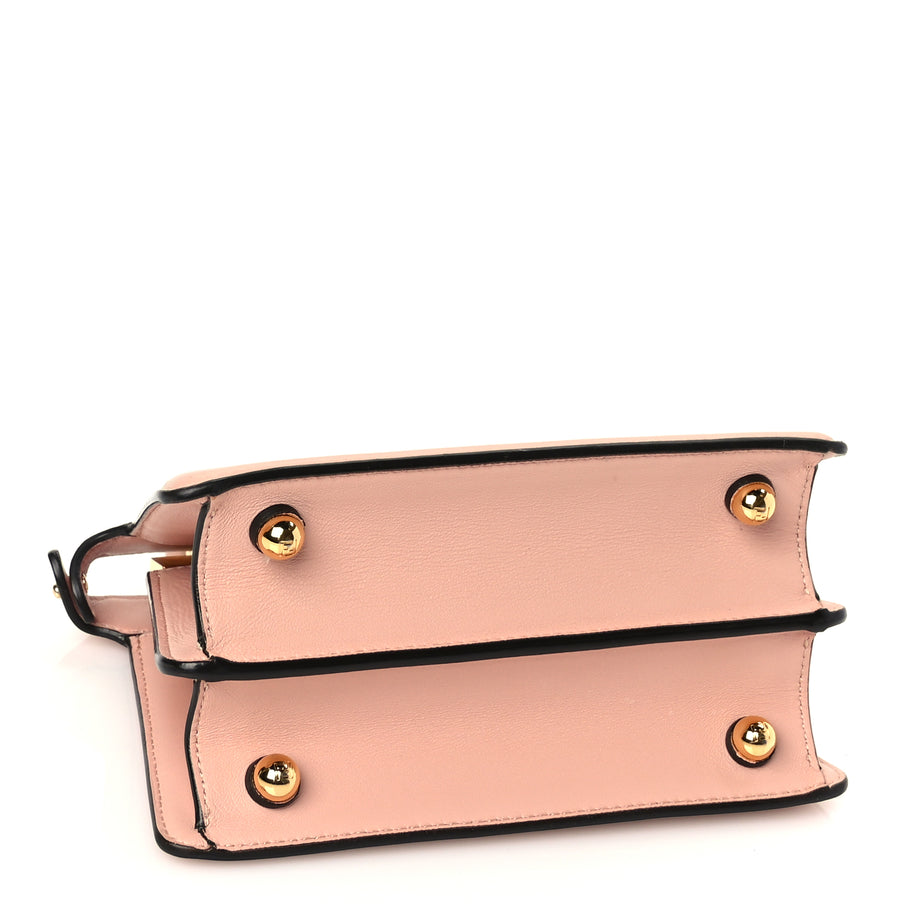 Fendi Shiny Nappa Petite Peekaboo I SEE U Satchel Baby Pink Image 3