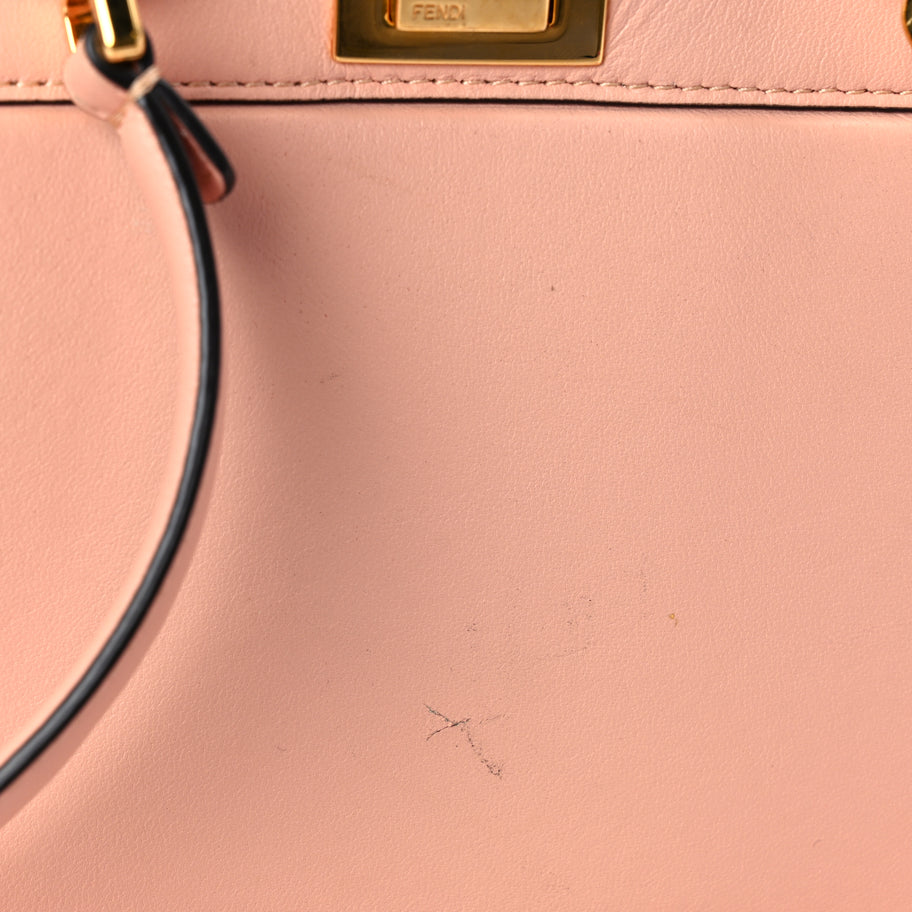 Fendi Shiny Nappa Petite Peekaboo I SEE U Satchel Baby Pink Image 9