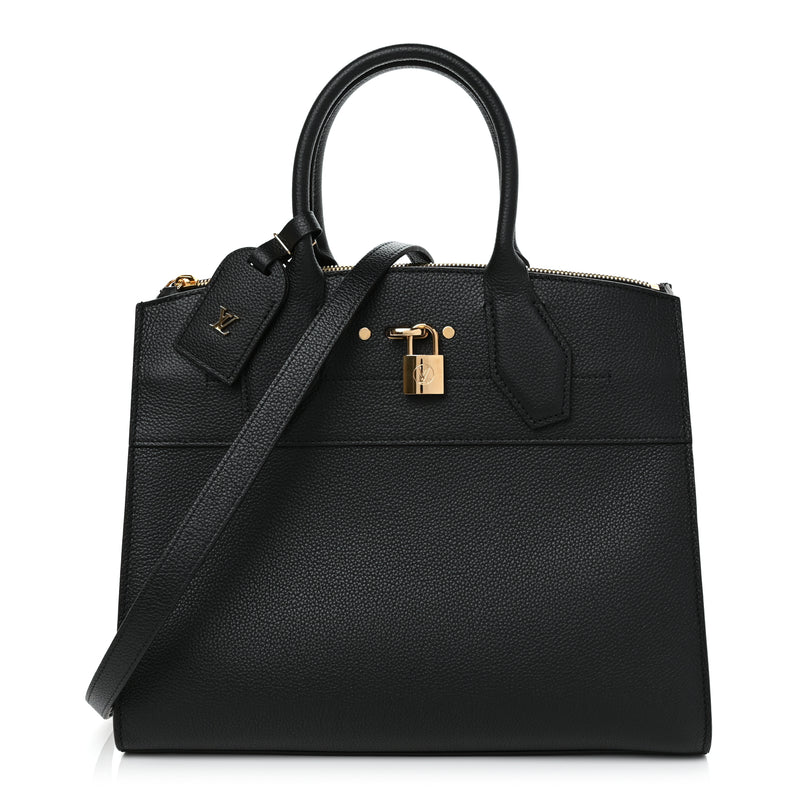  Louis Vuitton Taurillon City Steamer MM Black