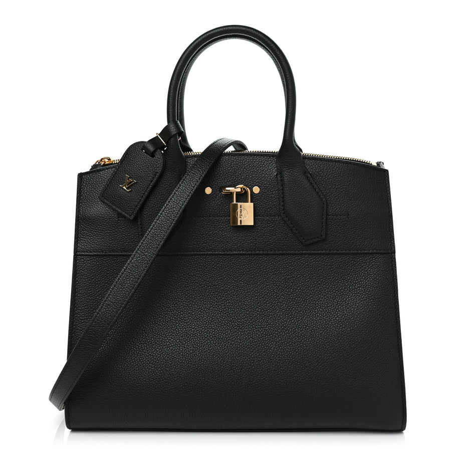 Louis Vuitton Taurillon City Steamer MM Black Image 1