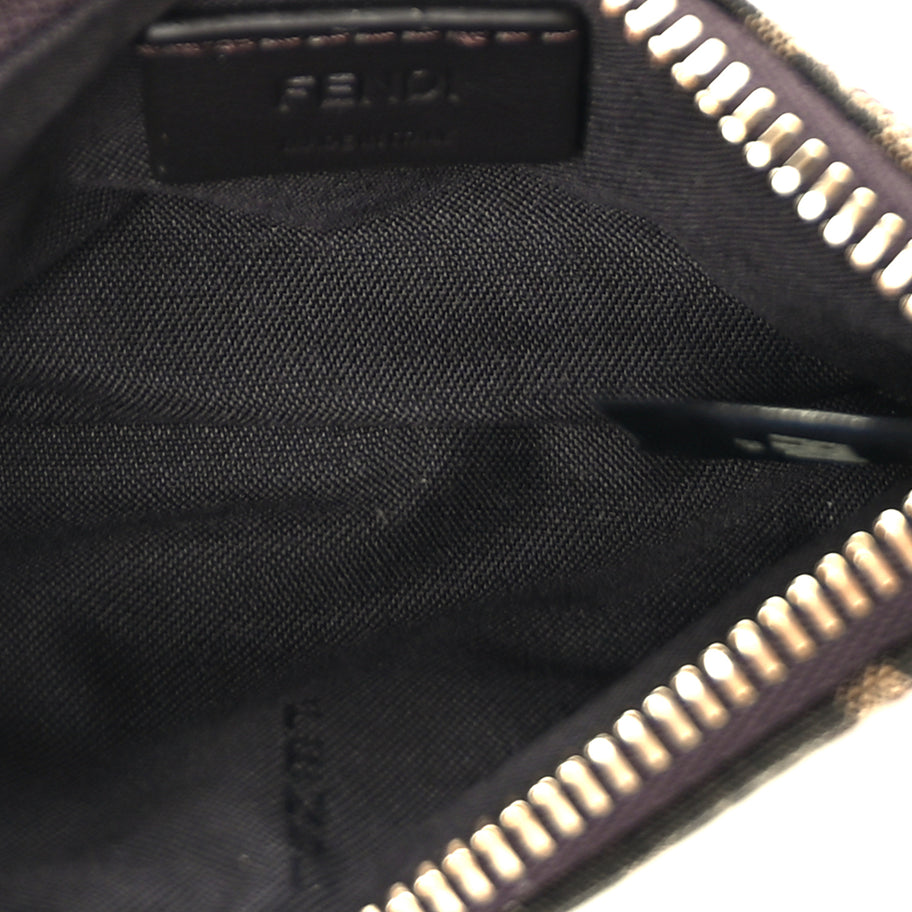 Fendi Fabric Jacquard Mini Flat Pouch  Tobacco Brown Real Ebony Image 4