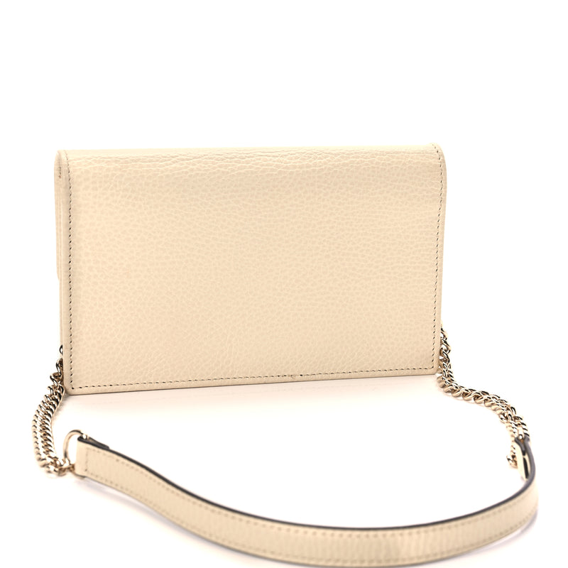  Gucci Dollar Calfskin Interlocking G Chain Wallet Ivoire