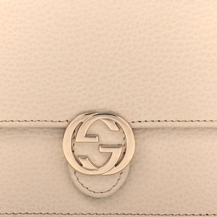 Gucci Dollar Calfskin Interlocking G Chain Wallet Ivoire Image 9